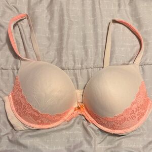 Victoria’s Secret Body by Victoria push up Lace Trim Bra in Pink and Cream
